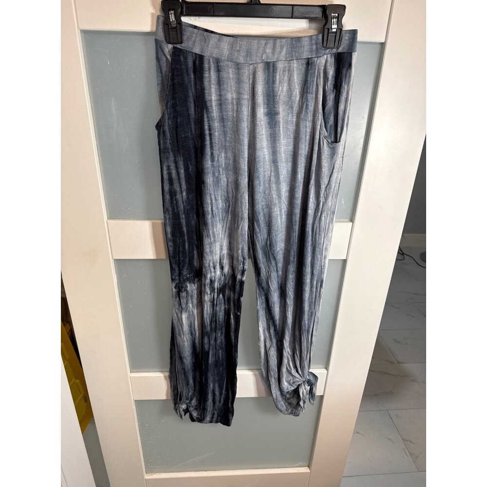 Tie-Dye Blue/Gray Women Lounge Pants Side Pockets/Adjustable Hem Fifth Ray 45-42
